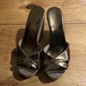 Jimmy Choo Gold wedges